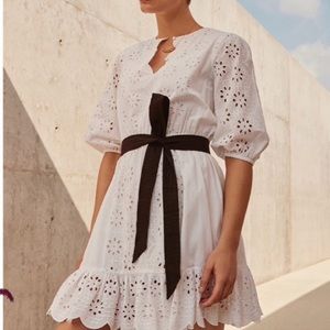 NWT J Crew 3/4 sleeves eyelet dress size Small